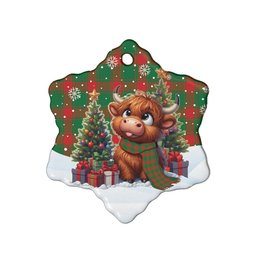 ScotsTee Shop Scottish Middleton Modern Clan Tartan Ceramic Ornament Cute Highland Cow Christmas