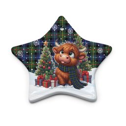 ScotsTee Shop Scottish Smith Modern Clan Tartan Ceramic Ornament Cute Highland Cow Christmas