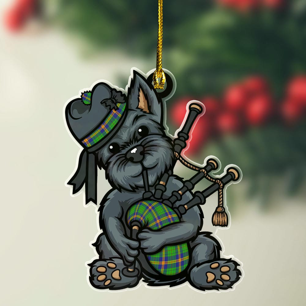 ScotsTee Shop Scottish New Mexico Clan Tartan Ornament ScotsTee Shop Scottish Terrier Plays The Bagpipes