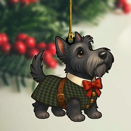 ScotsTee Shop Scottish Davidson Tulloch Dress Clan Tartan Ornament Scottie Dog