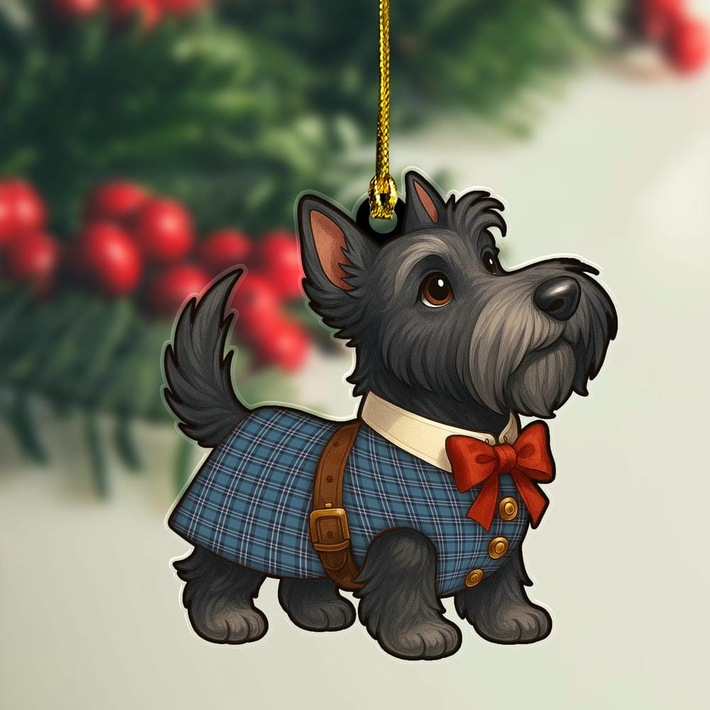 ScotsTee Shop Scottish Earl of St Andrews Clan Tartan Ornament Scottie Dog