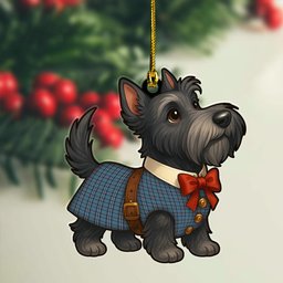 ScotsTee Shop Scottish Earl of St Andrews Clan Tartan Ornament Scottie Dog