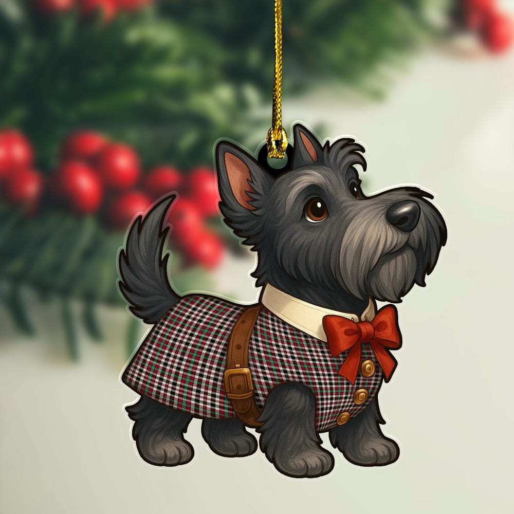 ScotsTee Shop Scottish Borthwick Dress Ancient Clan Tartan Ornament Scottie Dog
