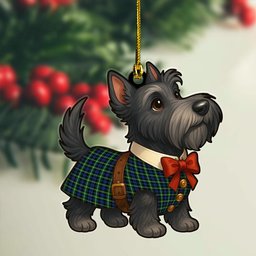 ScotsTee Shop Scottish Baillie Modern Clan Tartan Ornament Scottie Dog