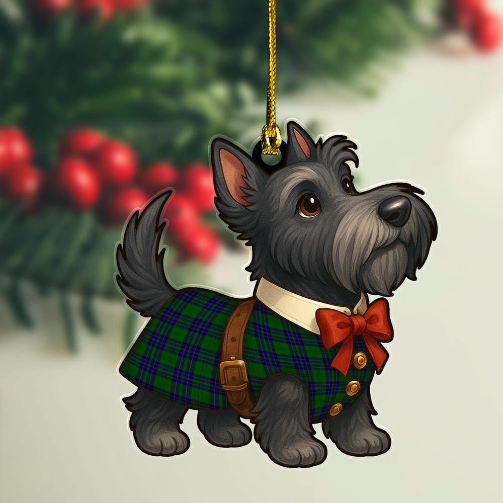 ScotsTee Shop Scottish Lockhart Modern Clan Tartan Ornament Scottie Dog