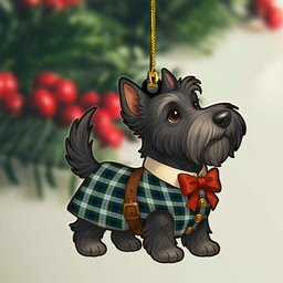 ScotsTee Shop Scottish Blackwatch Dress Modern Clan Tartan Ornament Scottie Dog