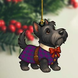 ScotsTee Shop Scottish Wardlaw Modern Clan Tartan Ornament Scottie Dog