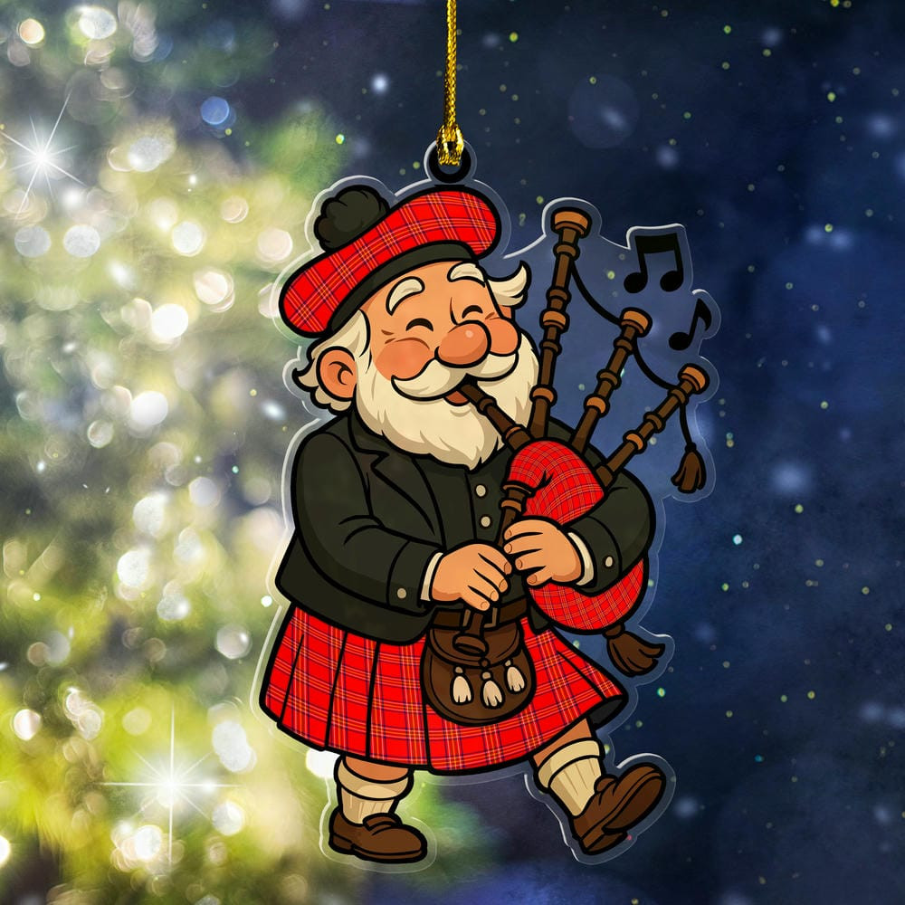 ScotsTee Shop Scottish Burnett Modern Clan Tartan Ornament ScotsTee Shop Scottish Santa In Kilt
