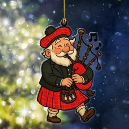 ScotsTee Shop Scottish Burnett Modern Clan Tartan Ornament ScotsTee Shop Scottish Santa In Kilt