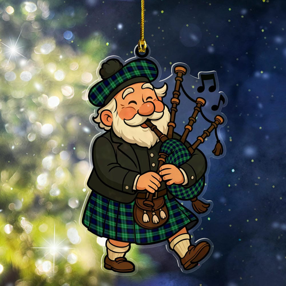 ScotsTee Shop Scottish Abercrombie Clan Tartan Ornament ScotsTee Shop Scottish Santa In Kilt