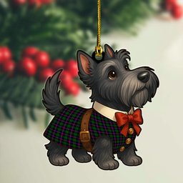 ScotsTee Shop Scottish Urquhart Modern Clan Tartan Ornament Scottie Dog