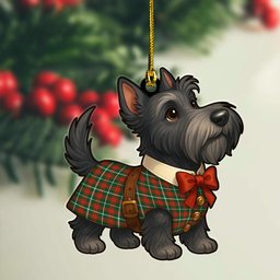 ScotsTee Shop Scottish Prince of Wales Clan Tartan Ornament Scottie Dog