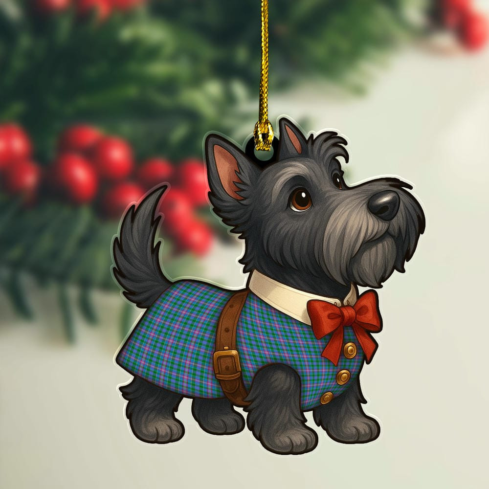 ScotsTee Shop Scottish Pitcairn Hunting Clan Tartan Ornament Scottie Dog