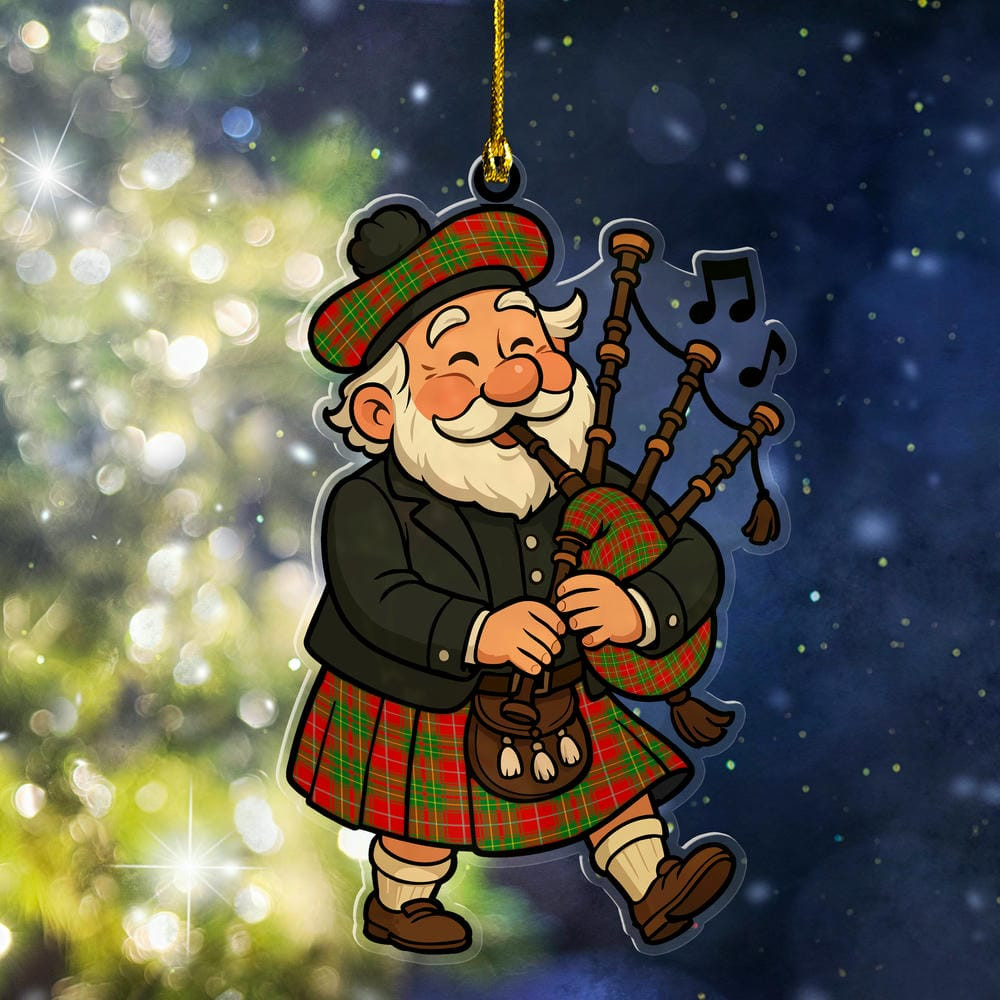 ScotsTee Shop Scottish Burnett Ancient Clan Tartan Ornament ScotsTee Shop Scottish Santa In Kilt