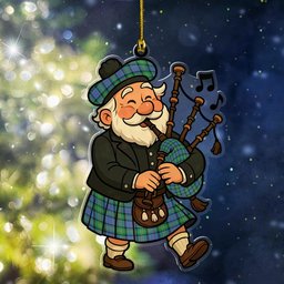 ScotsTee Shop Scottish Bowie Ancient Clan Tartan Ornament ScotsTee Shop Scottish Santa In Kilt
