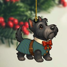 ScotsTee Shop Scottish Melville Clan Tartan Ornament Scottie Dog