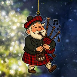 ScotsTee Shop Scottish Ettrick District Clan Tartan Ornament ScotsTee Shop Scottish Santa In Kilt