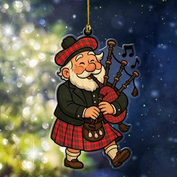 ScotsTee Shop Scottish Seton Modern Clan Tartan Ornament ScotsTee Shop Scottish Santa In Kilt