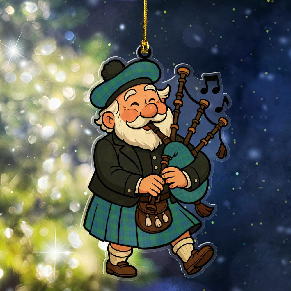 ScotsTee Shop Scottish Montgomery Ancient Clan Tartan Ornament ScotsTee Shop Scottish Santa In Kilt