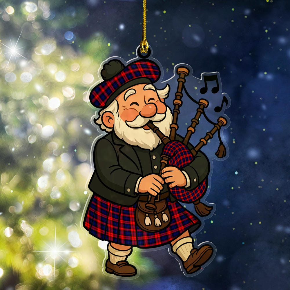 ScotsTee Shop Scottish MacLachlan Modern Clan Tartan Ornament ScotsTee Shop Scottish Santa In Kilt
