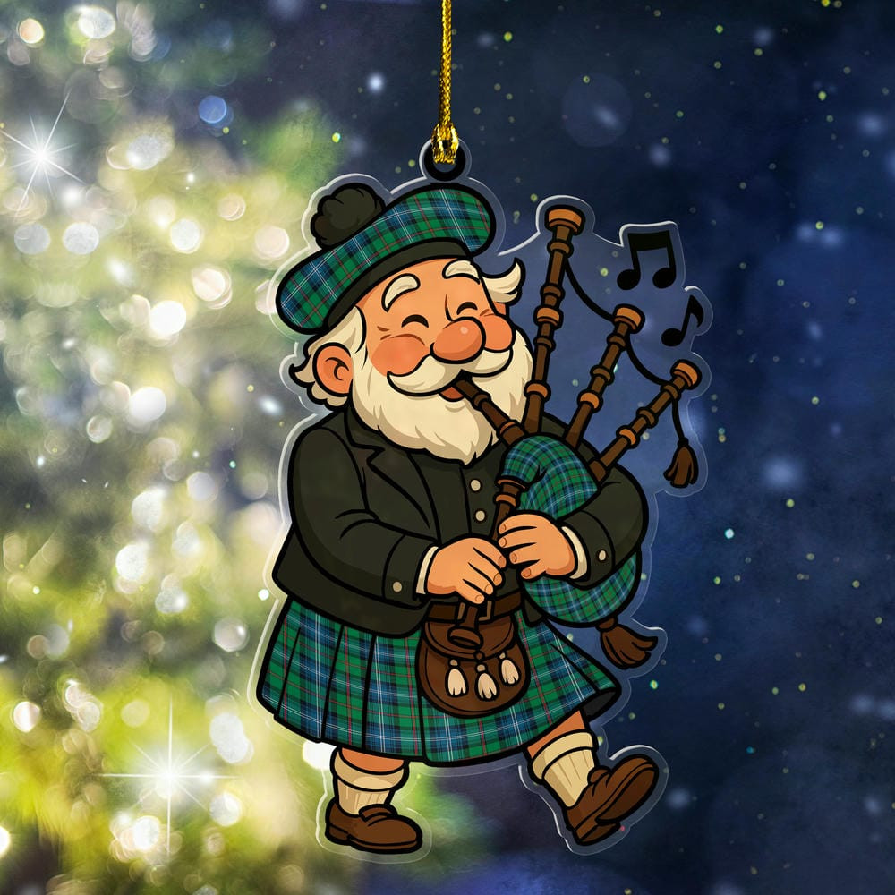 ScotsTee Shop Scottish Urquhart Ancient Clan Tartan Ornament ScotsTee Shop Scottish Santa In Kilt