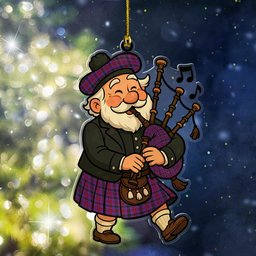 ScotsTee Shop Scottish Montgomery Modern Clan Tartan Ornament ScotsTee Shop Scottish Santa In Kilt
