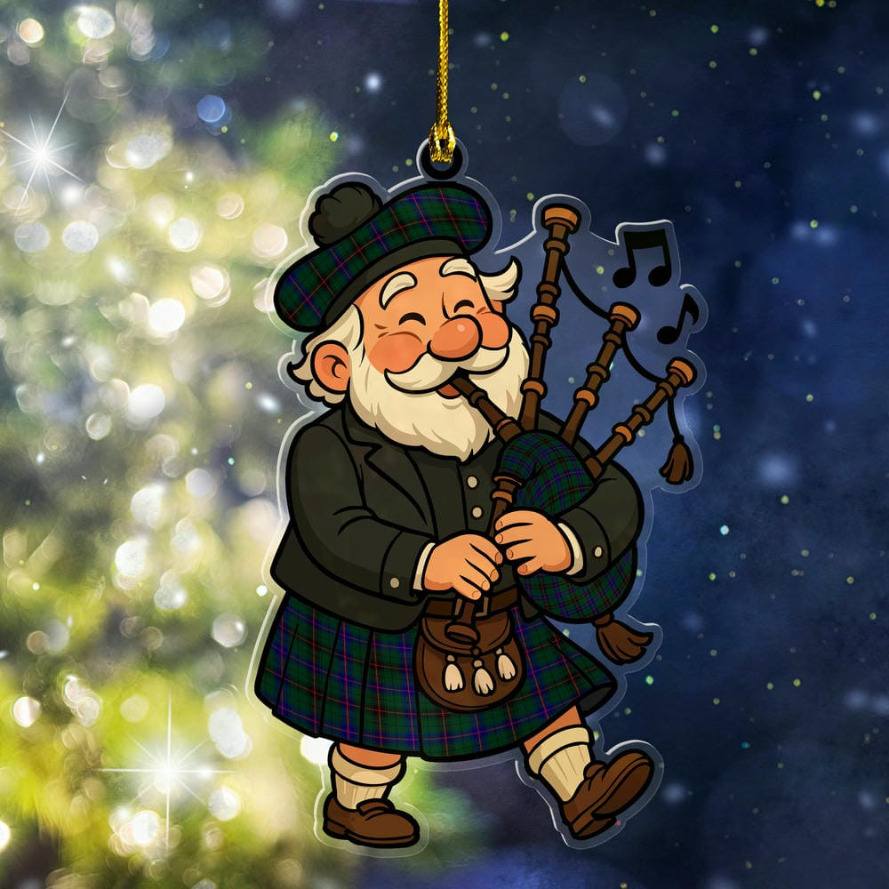 ScotsTee Shop Scottish Davidson Modern Clan Tartan Ornament ScotsTee Shop Scottish Santa In Kilt