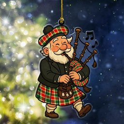 ScotsTee Shop Scottish Gibbs Clan Tartan Ornament ScotsTee Shop Scottish Santa In Kilt
