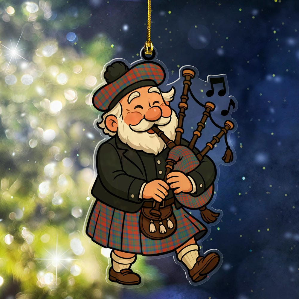 ScotsTee Shop Scottish Matheson Ancient Clan Tartan Ornament ScotsTee Shop Scottish Santa In Kilt