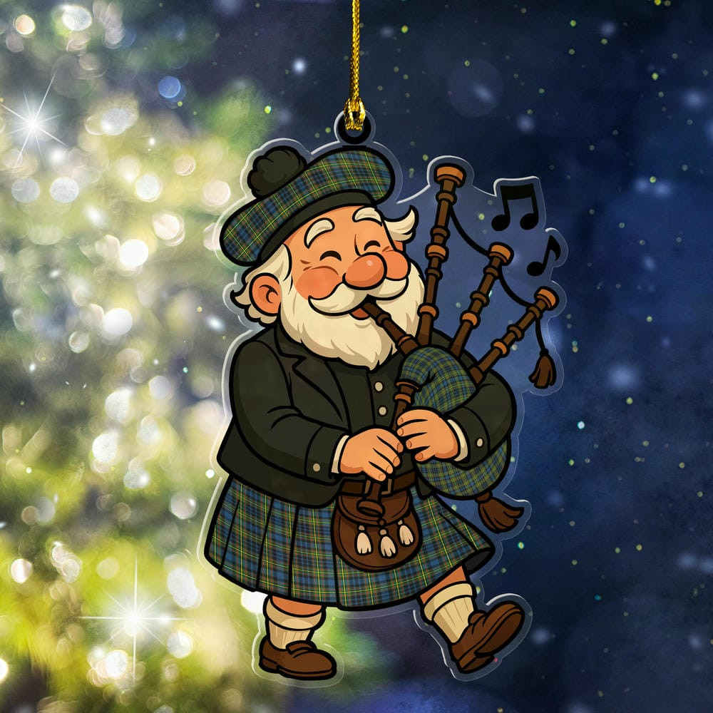 ScotsTee Shop Scottish MacLellan Ancient Clan Tartan Ornament ScotsTee Shop Scottish Santa In Kilt