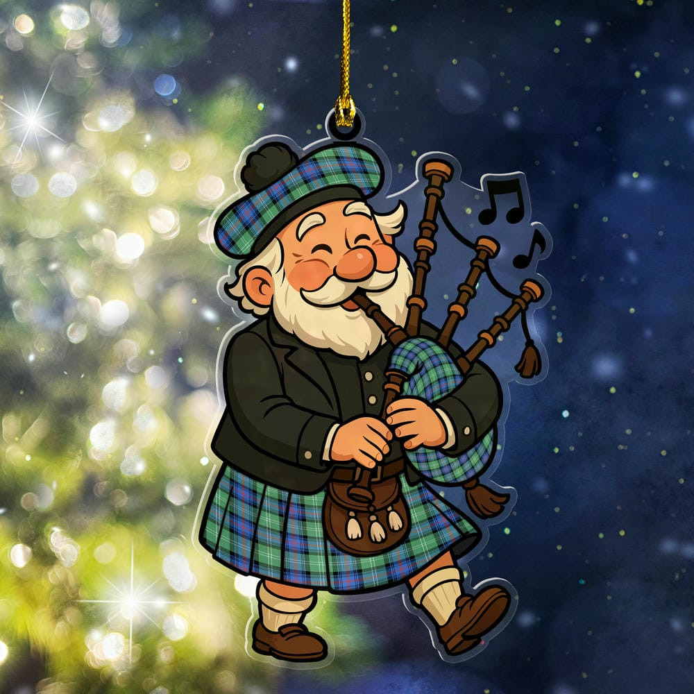 ScotsTee Shop Scottish Sutherland Old Ancient Clan Tartan Ornament ScotsTee Shop Scottish Santa In Kilt