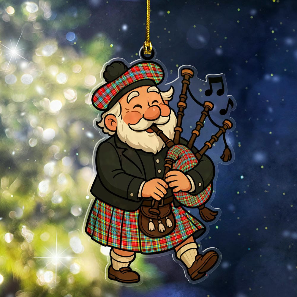 ScotsTee Shop Scottish Ogilvie Clan Tartan Ornament ScotsTee Shop Scottish Santa In Kilt