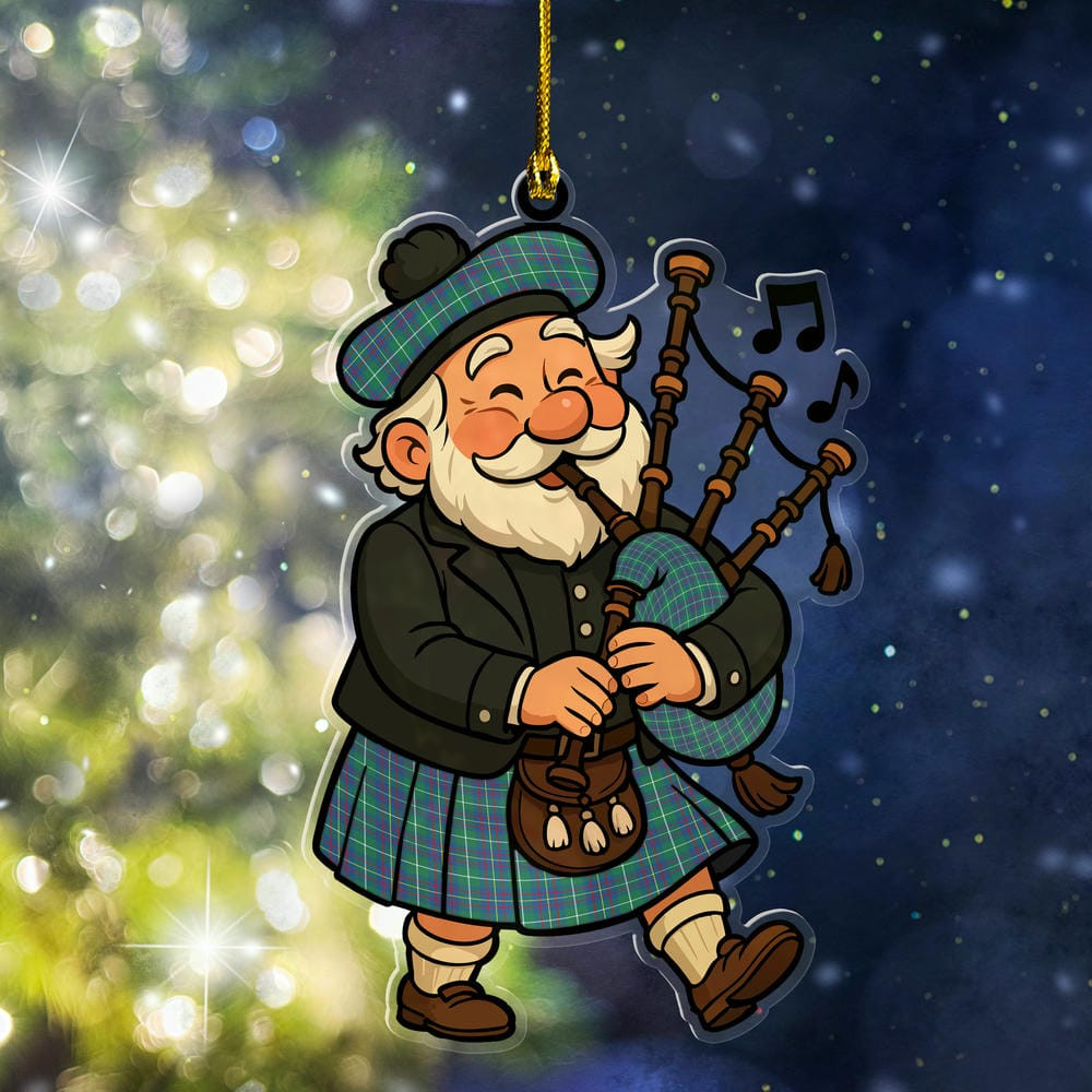 ScotsTee Shop Scottish Inglis Ancient Clan Tartan Ornament ScotsTee Shop Scottish Santa In Kilt