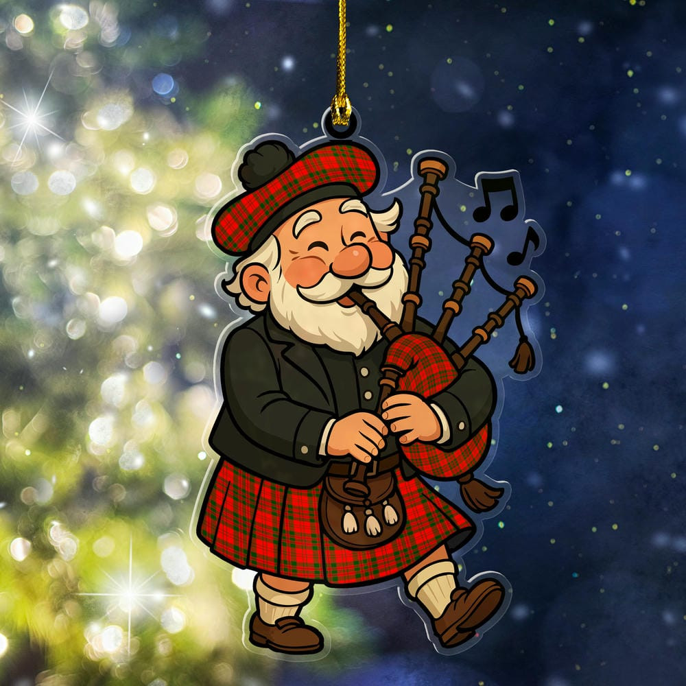 ScotsTee Shop Scottish Livingstone Modern Clan Tartan Ornament ScotsTee Shop Scottish Santa In Kilt