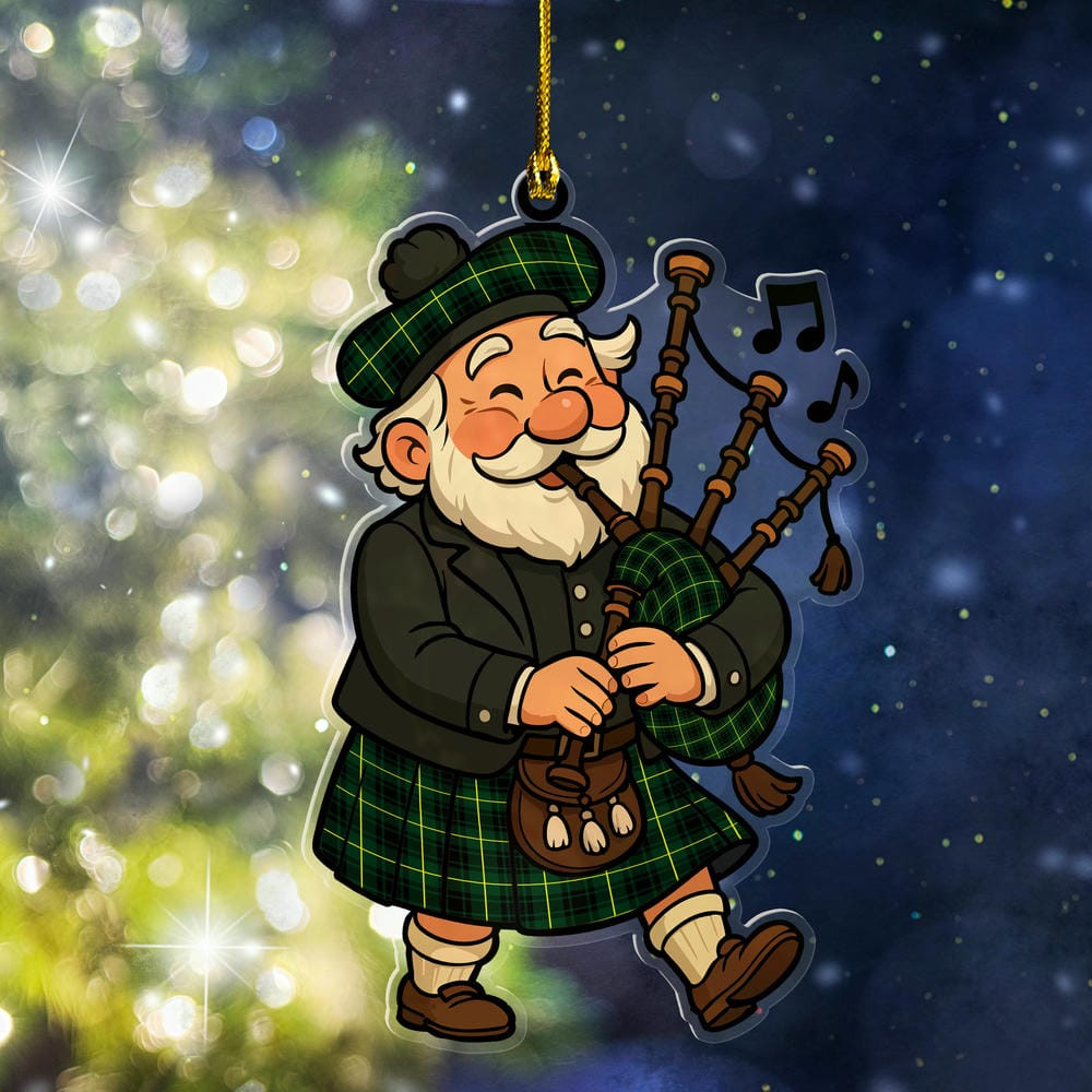 ScotsTee Shop Scottish MacArthur Modern Clan Tartan Ornament ScotsTee Shop Scottish Santa In Kilt