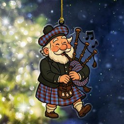 ScotsTee Shop Scottish Edinburgh District Clan Tartan Ornament ScotsTee Shop Scottish Santa In Kilt
