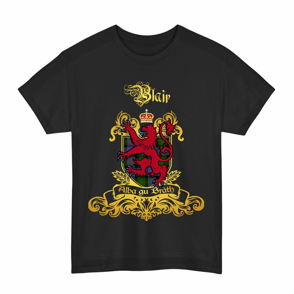 Scottish Blair Clan Tartan Lion Rampant of Scotland T-Shirt