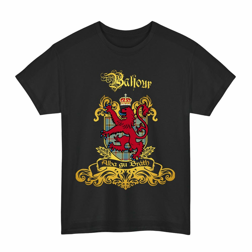 Scottish Balfour Clan Tartan Lion Rampant of Scotland T-Shirt