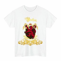 Scottish Buchan Clan Tartan Lion Rampant of Scotland T-Shirt