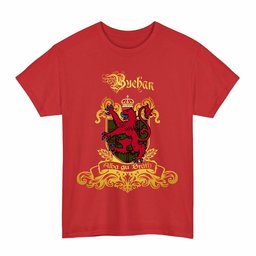 Scottish Buchan Clan Tartan Lion Rampant of Scotland T-Shirt