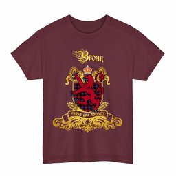 Scottish Broun Clan Tartan Lion Rampant of Scotland T-Shirt