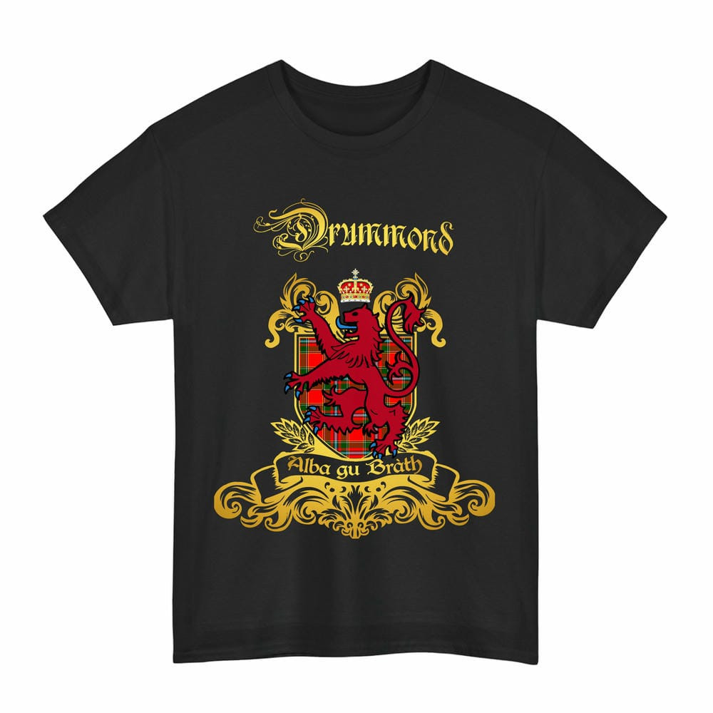 Scottish Drummond Clan Tartan Lion Rampant of Scotland T-Shirt