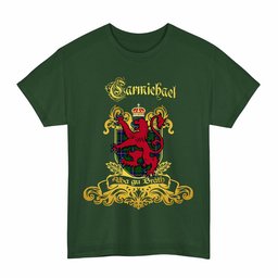 Scottish Carmichael Clan Tartan Lion Rampant of Scotland T-Shirt
