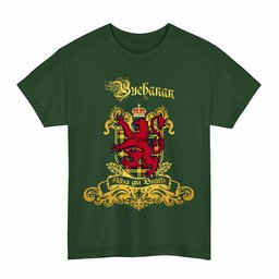 Scottish Buchanan Clan Tartan Lion Rampant of Scotland T-Shirt