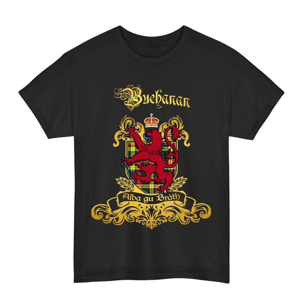 Scottish Buchanan Clan Tartan Lion Rampant of Scotland T-Shirt