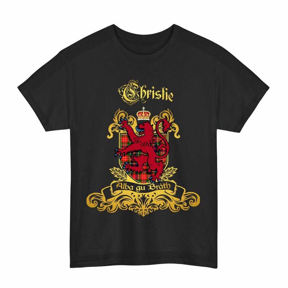 Scottish Christie Clan Tartan Lion Rampant of Scotland T-Shirt