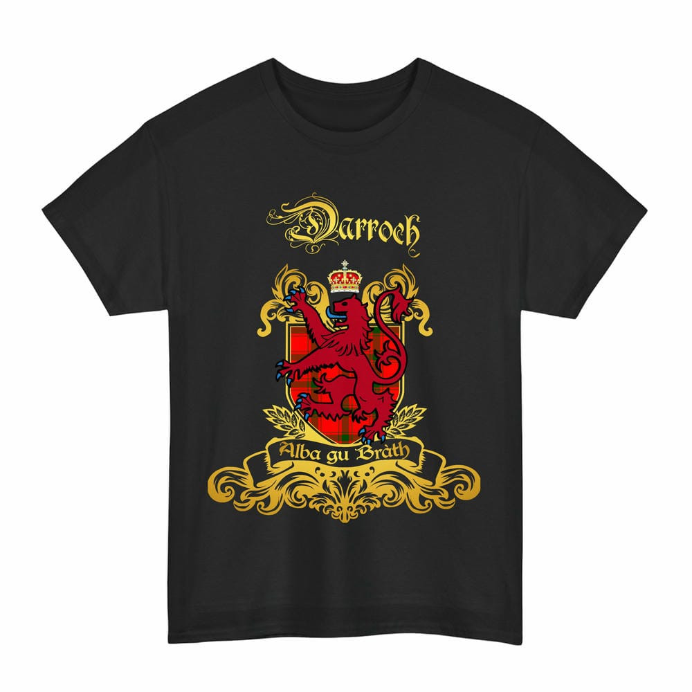 Scottish Darroch (Gourock) Clan Tartan Lion Rampant of Scotland T-Shirt