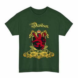 Scottish Davidson Clan Tartan Lion Rampant of Scotland T-Shirt