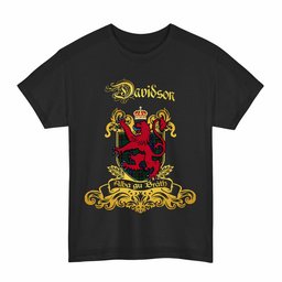 Scottish Davidson Clan Tartan Lion Rampant of Scotland T-Shirt