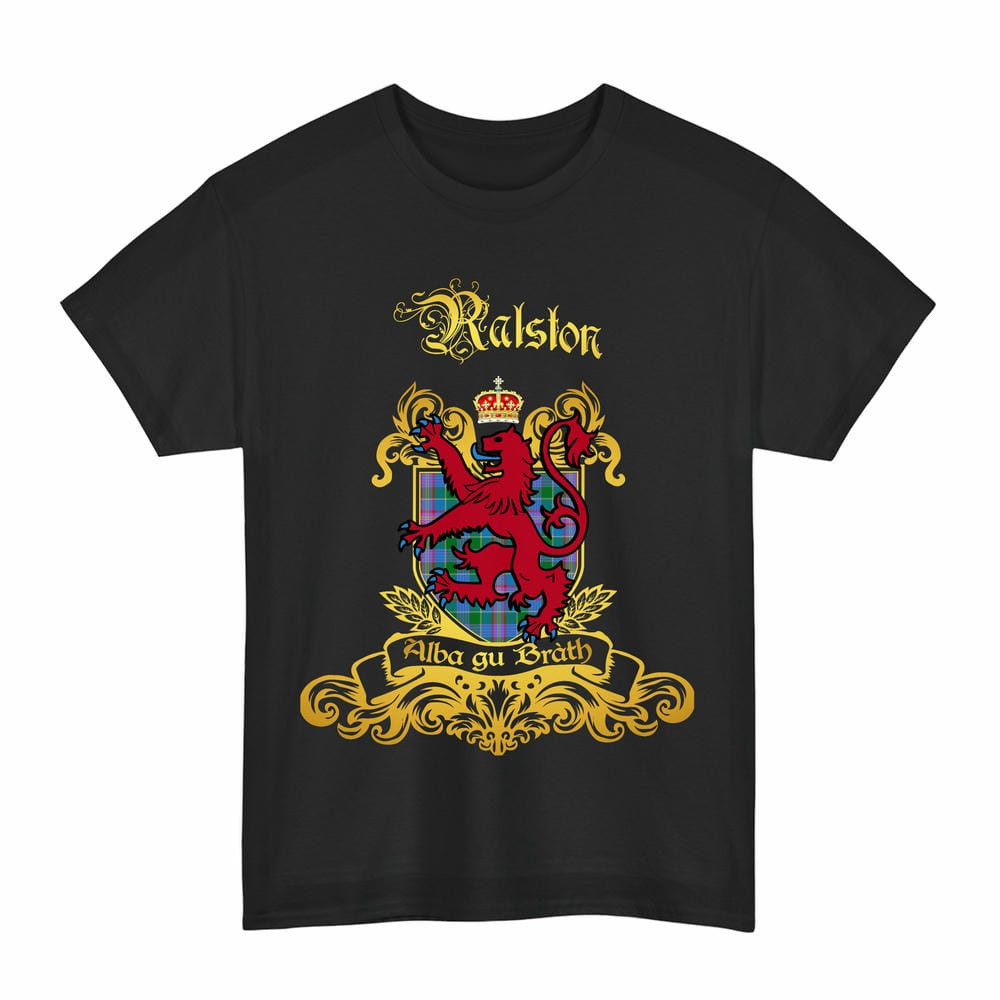 Scottish Ralston Clan Tartan Lion Rampant of Scotland T-Shirt